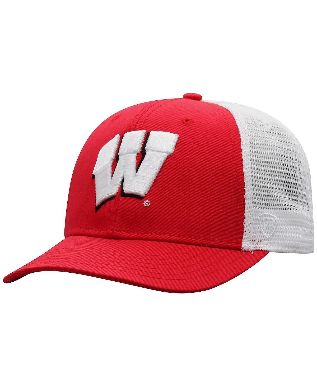 

Мужская красно-белая кепка Wisconsin Badgers Trucker Snapback Top of the World