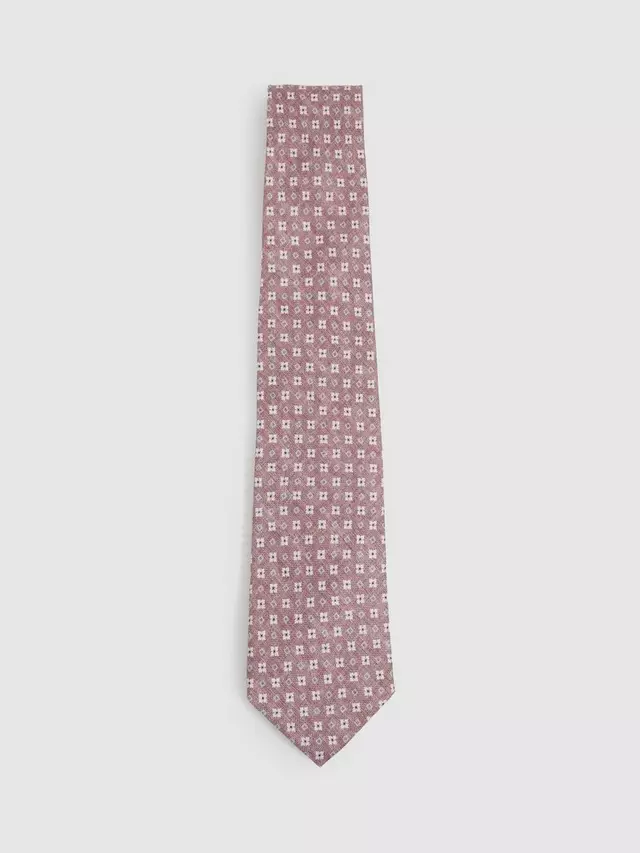 

Галстук Reiss Cavoli Silk Medallion, цвет dusty/pink