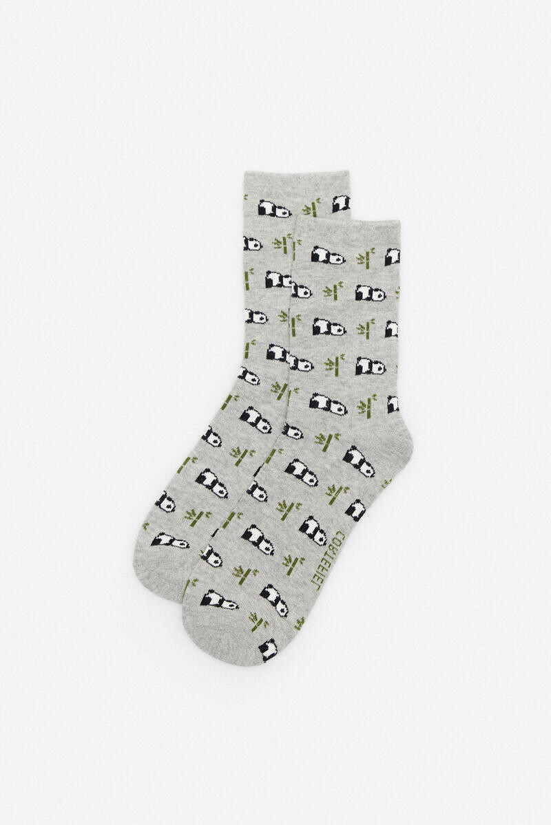 

Длинные носки Better Cotton pandas Cortefiel, серый