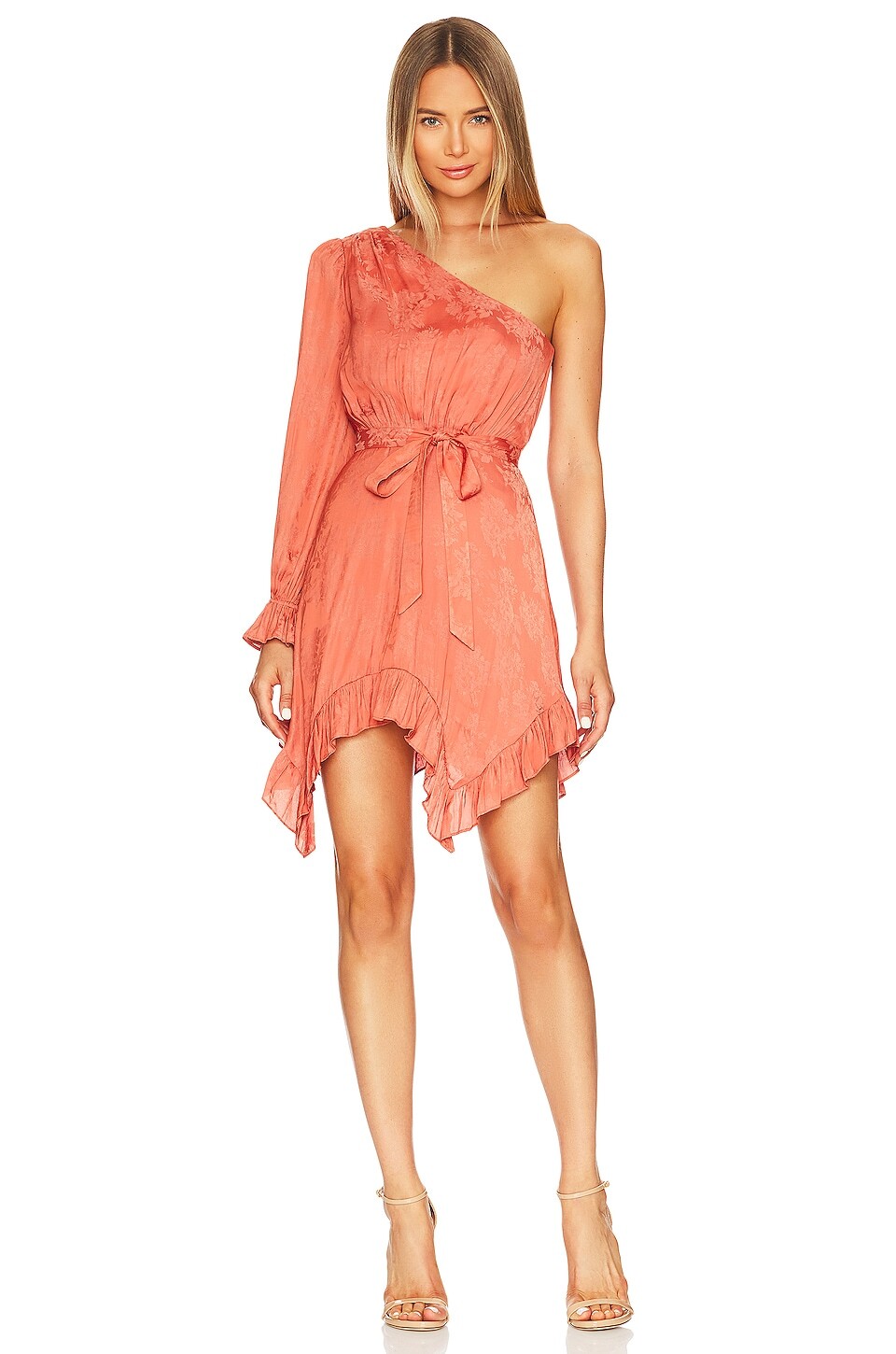 

Платье BCBGMAXAZRIA Floral Jacquard Short Evening, цвет Ginger Spice