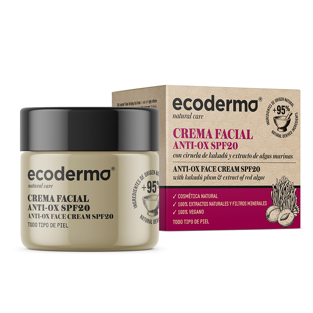 увлажняющий крем для ухода за лицом crema facial nutritiva ecoderma 50 мл Крем для ухода за лицом Crema facial anti-ox spf20 Ecoderma, 50 мл
