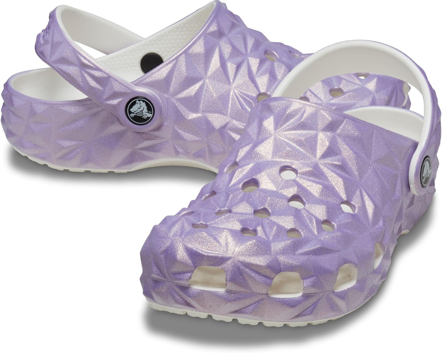 

Сабо Classic Geometric Clog Crocs, белый/радужный
