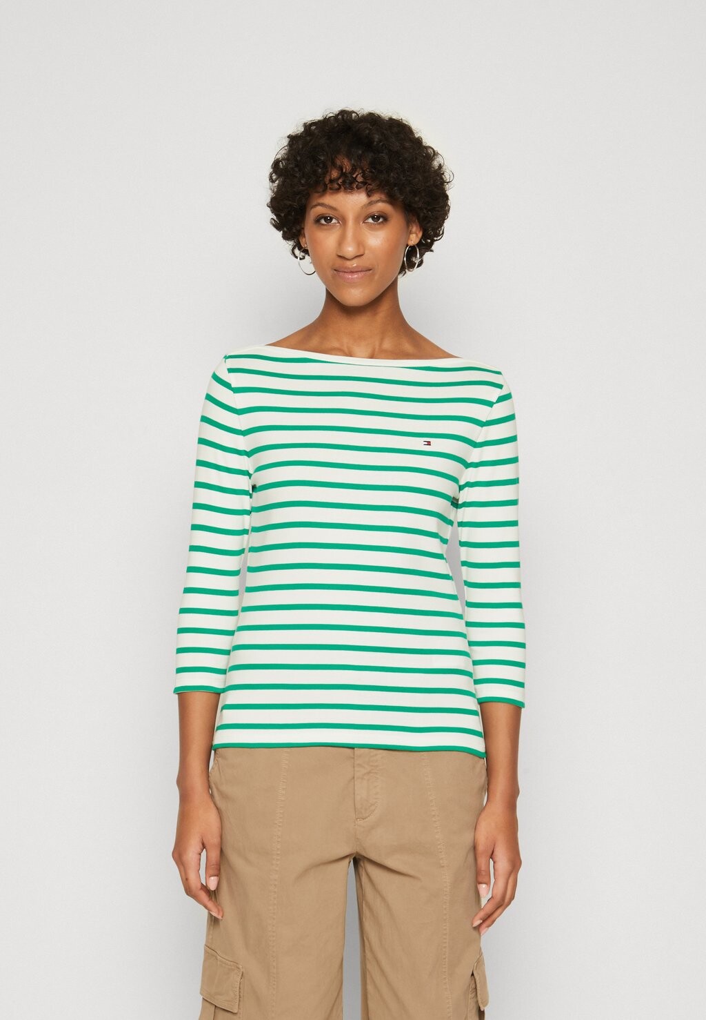

Футболка с длинным рукавом New Cody Slim Tommy Hilfiger, цвет ecru/olympic green