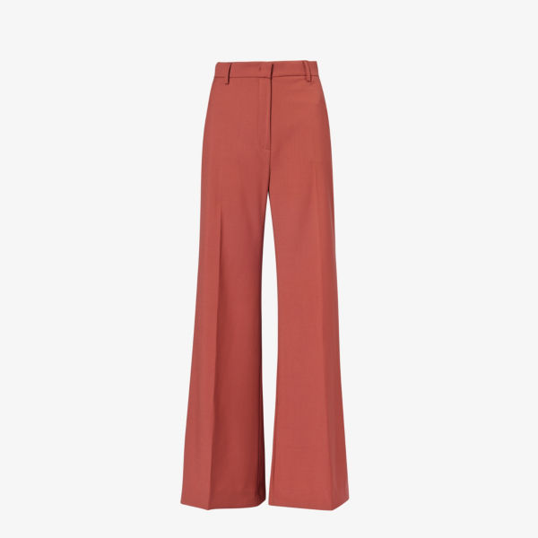 Sonale широкие брюки с высокой талией из натуральной шерсти Weekend Max Mara, цвет rust