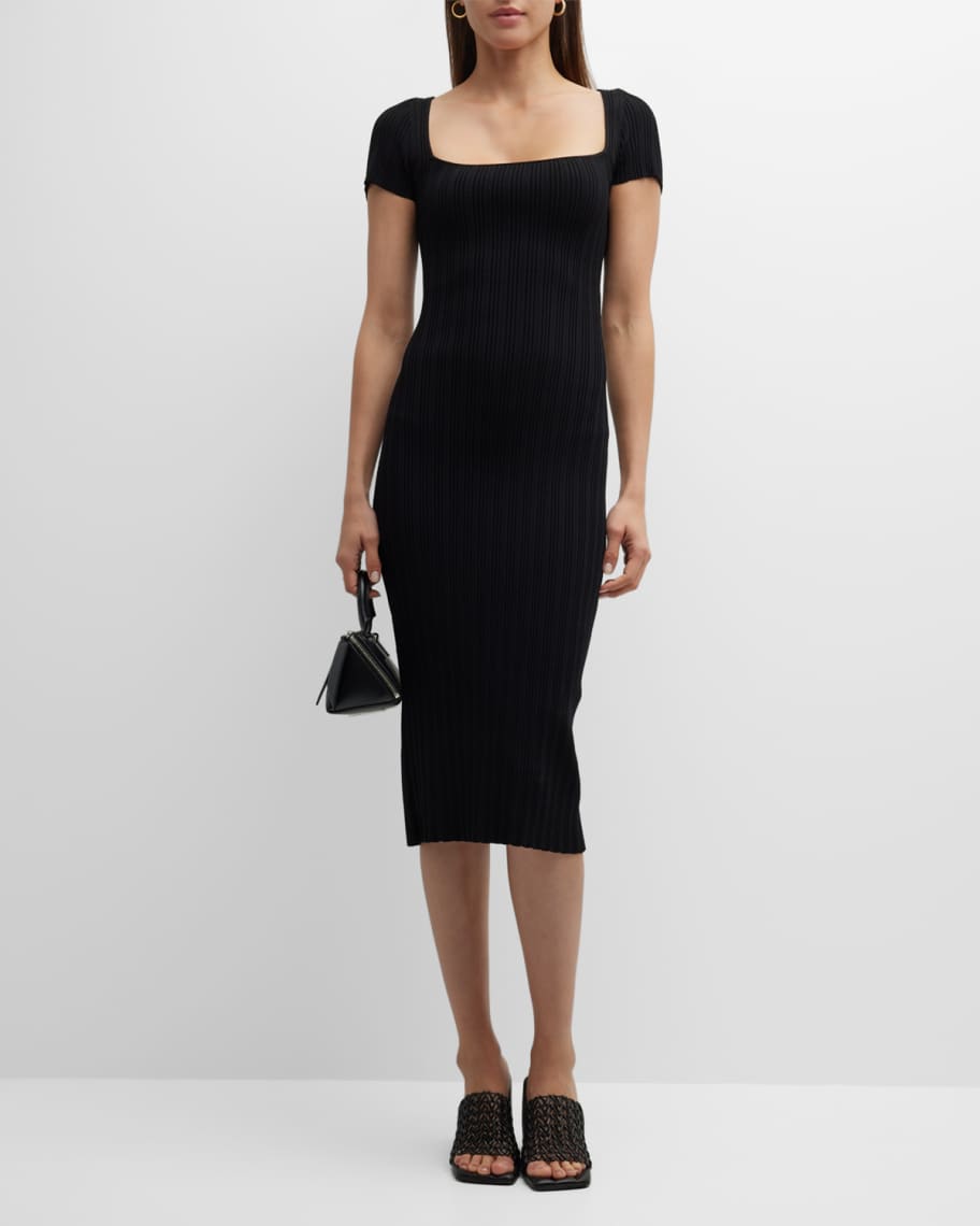 

Трикотажное облегающее платье миди в рубчик Proenza Schouler White Label