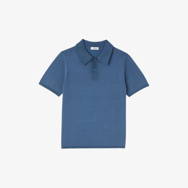 Рубашка-поло из эластичной ткани Sandro, цвет bleus