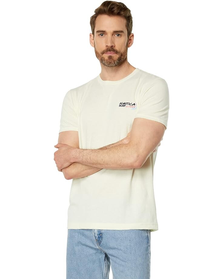 

Футболка Nautica Sustainably Crafted Surfing Club Graphic T-Shirt, цвет Sail Cream