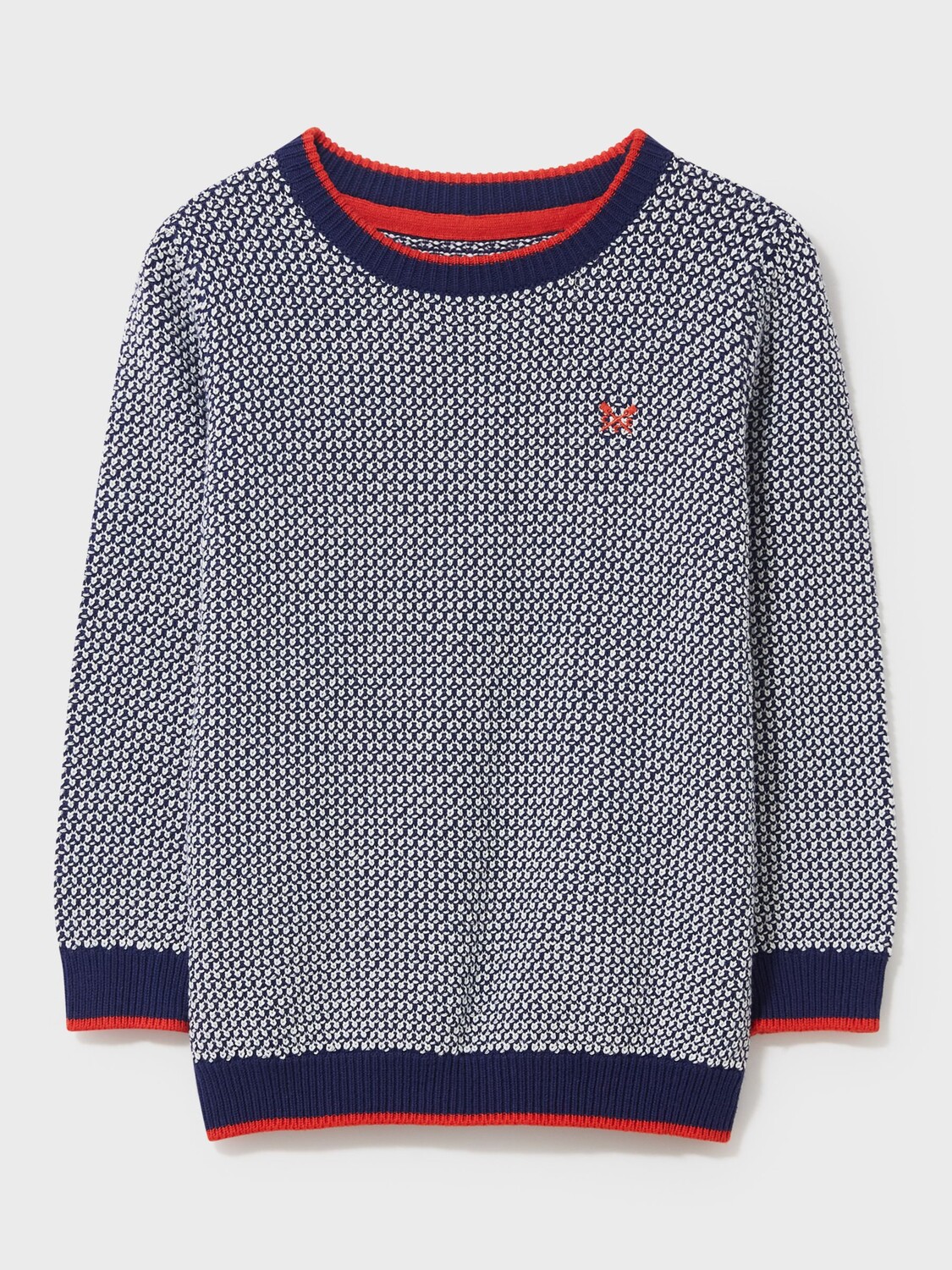 

Детский джемпер с круглым вырезом в стиле рыбака Crew Clothing, синий/мульти