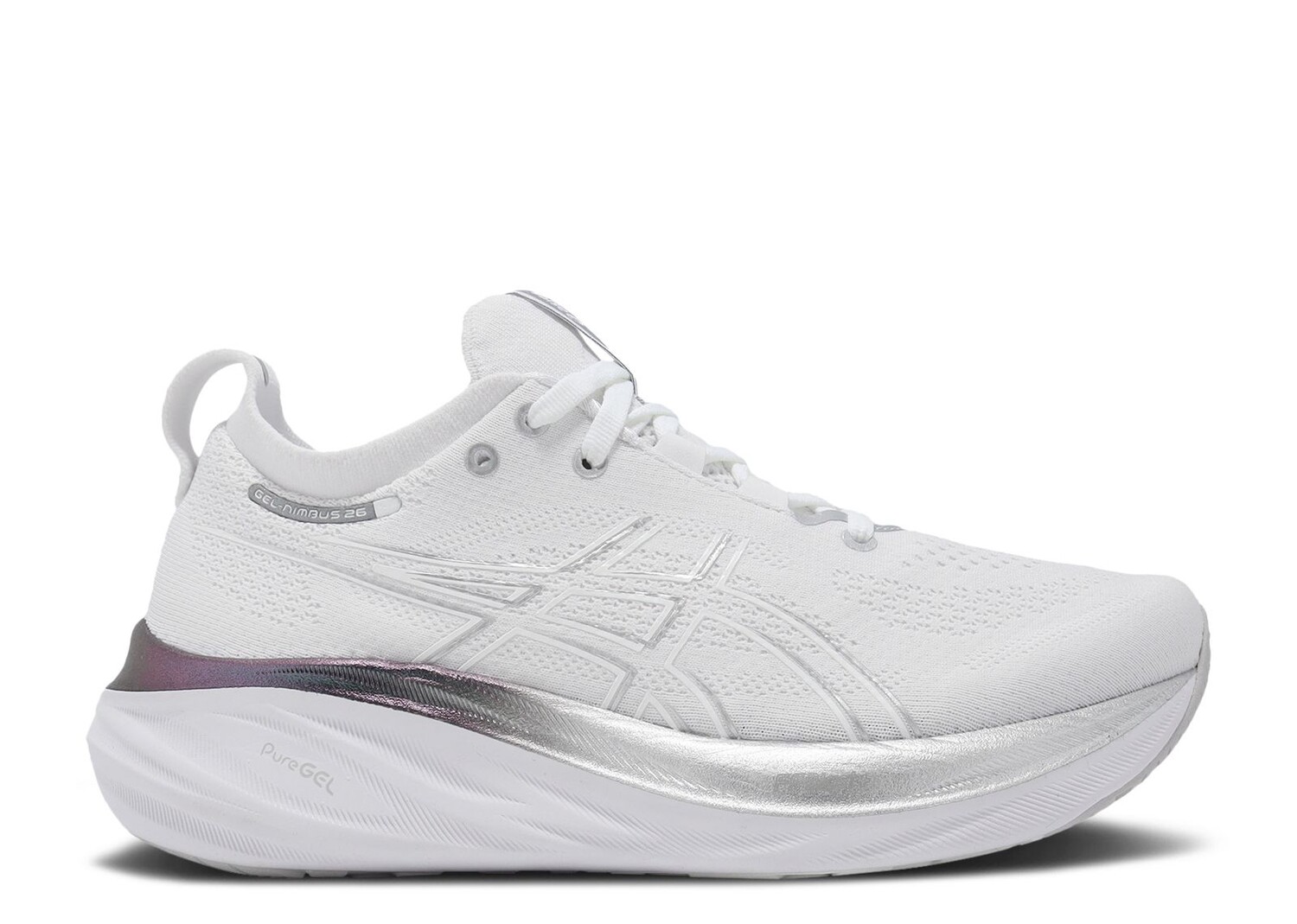 

Кроссовки ASICS Gel Nimbus 26 Platinum 'Real White Pure Silver', белый