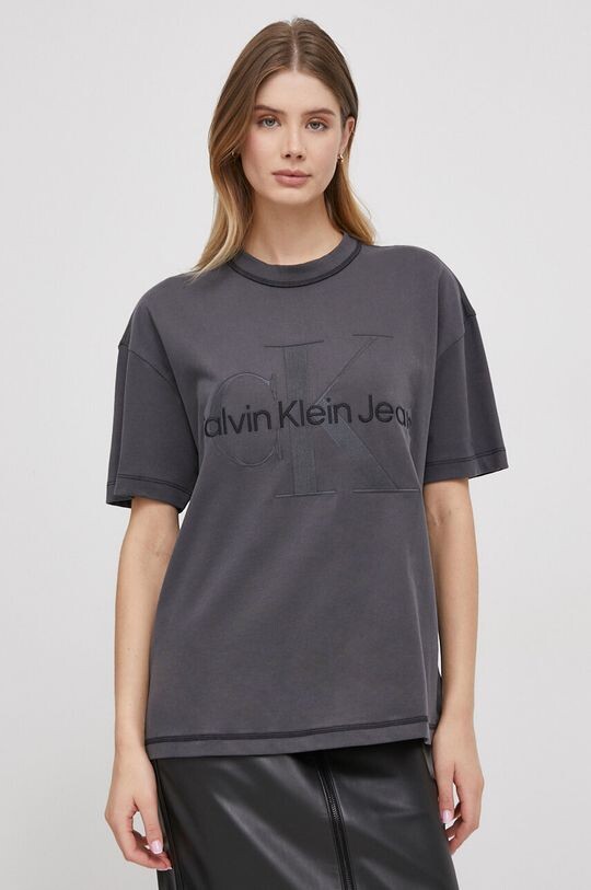 

Хлопковая футболка Calvin Klein Jeans, серый