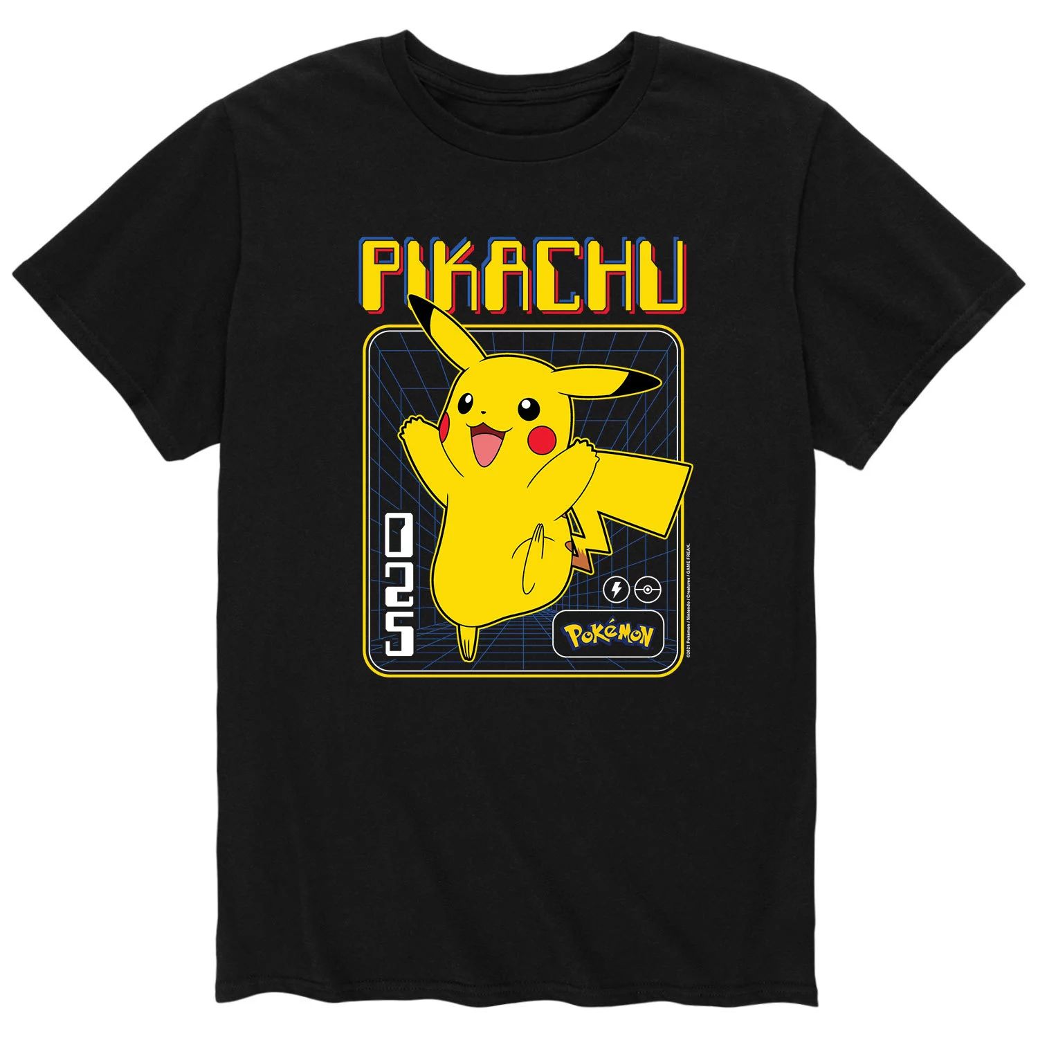 Мужская футболка Pokémon Retro Pikachu Licensed Character