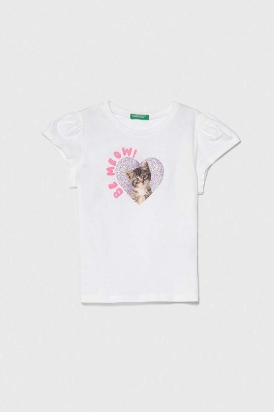 

Хлопковая футболка для детей United Colors of Benetton, белый