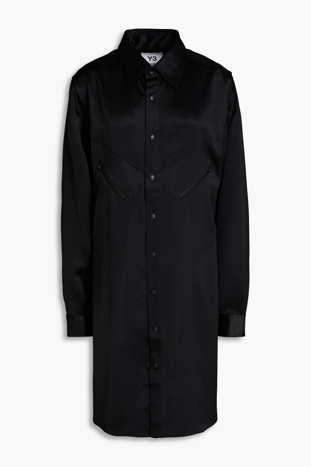 

Атласное платье-рубашка Y-3, черный