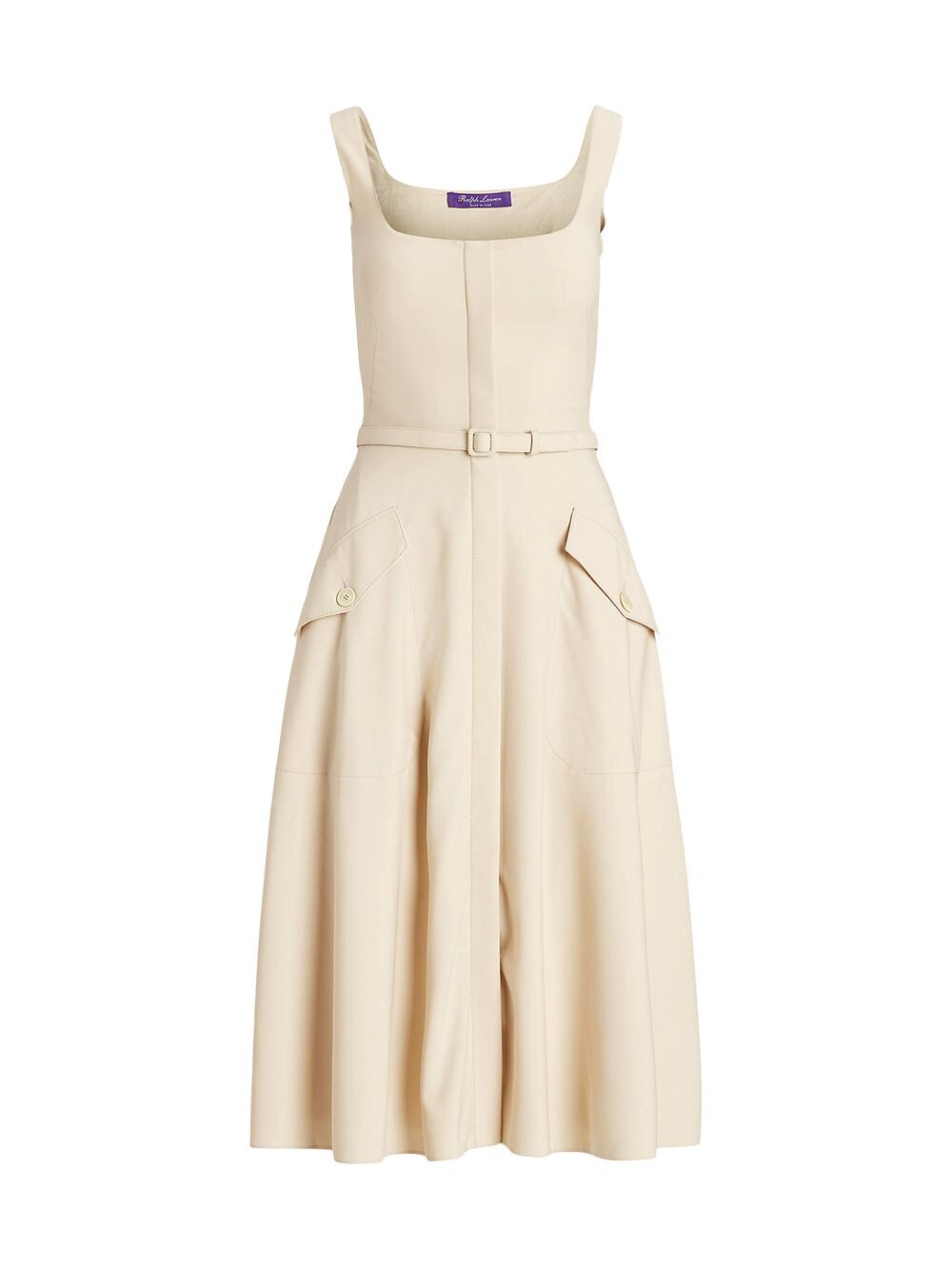 

Платье Semira из шерсти с пышной юбкой Ralph Lauren Collection, песочный