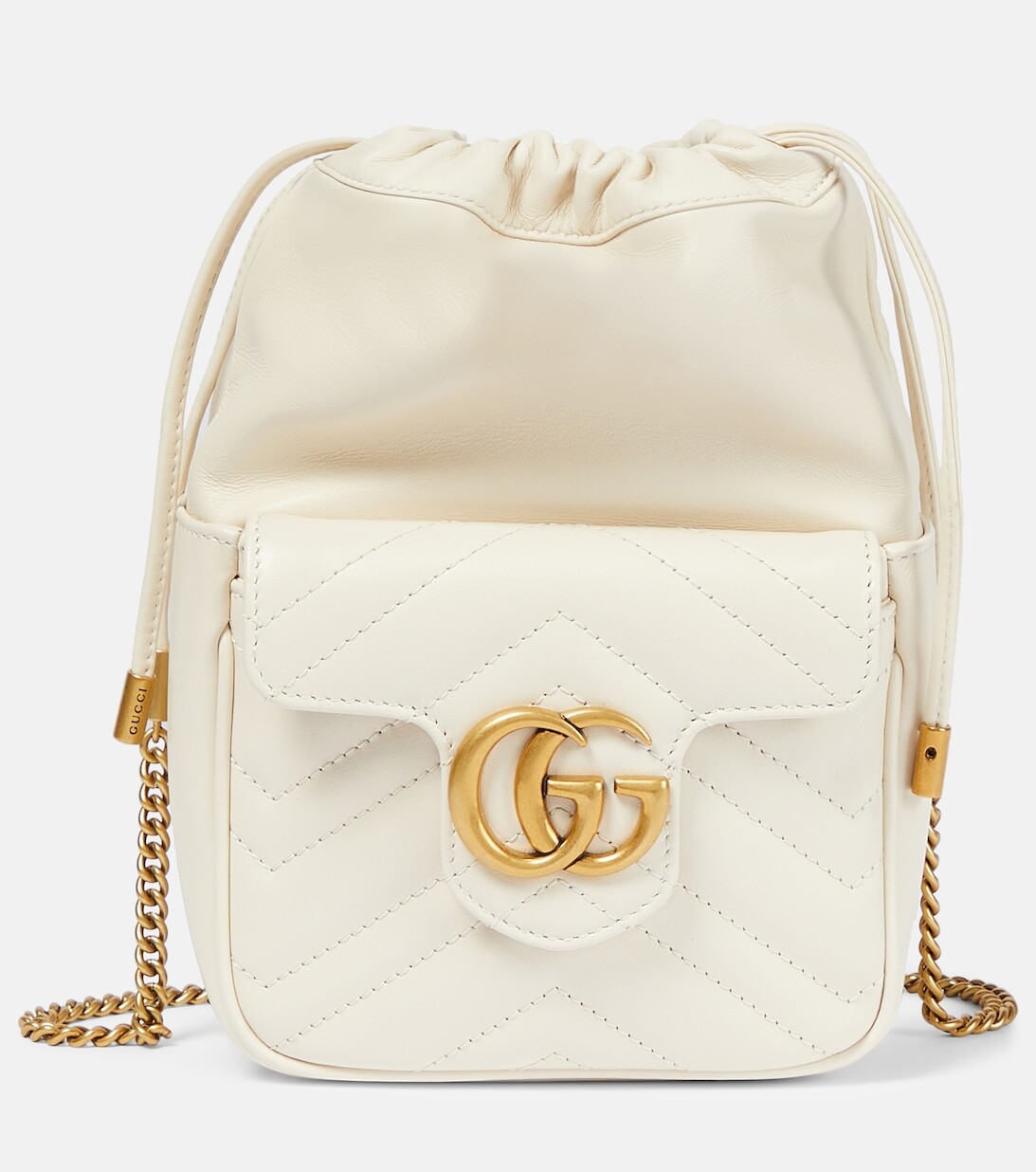 

Сумка-ведро GG Marmont Mini из кожи Gucci, белый