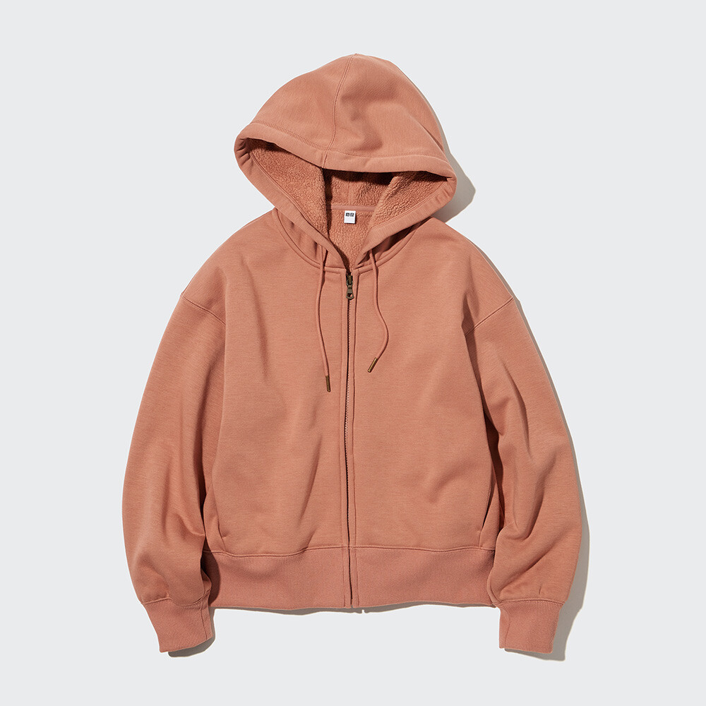 

Куртка Uniqlo Heattech спортивная на молнии с капюшоном, розовый