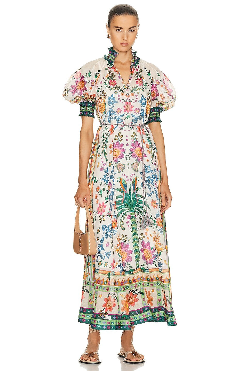 

Платье макси Zimmermann Ginger Swing, цвет Cream Multi