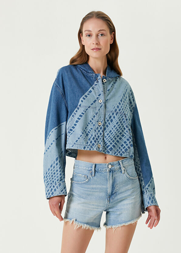 

Укороченная джинсовая куртка с капюшоном Loewe X Paula'S Ibiza, синий