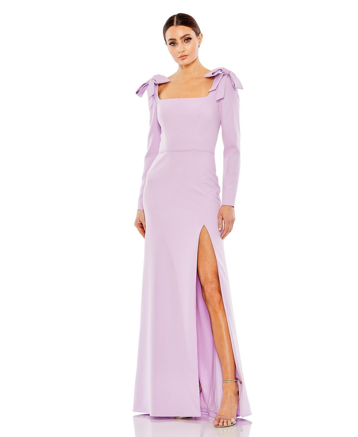 Женское платье-комбинация на плечах с длинными рукавами и бантом Ieena Empire MAC DUGGAL
