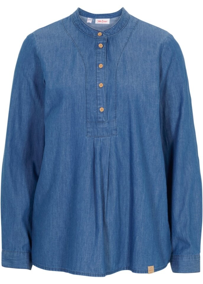 

Джинсовая блузка-туника из натурального хлопка John Baner Jeanswear, синий