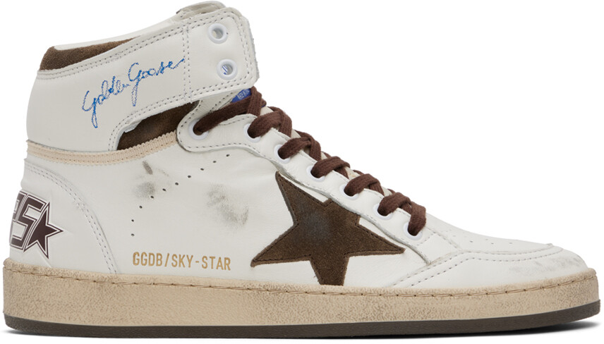 

Бело-коричневые кроссовки Golden Goose Sky-Star