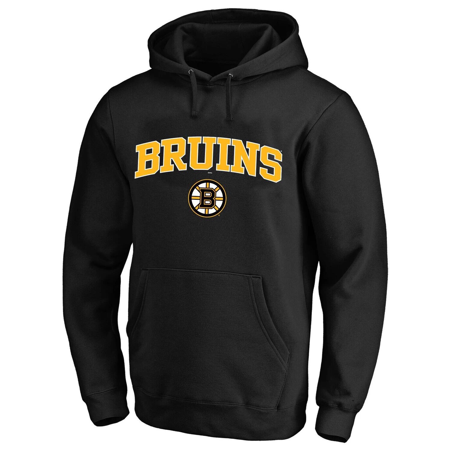 

Мужской черный флисовый пуловер с капюшоном Boston Bruins Big & Tall