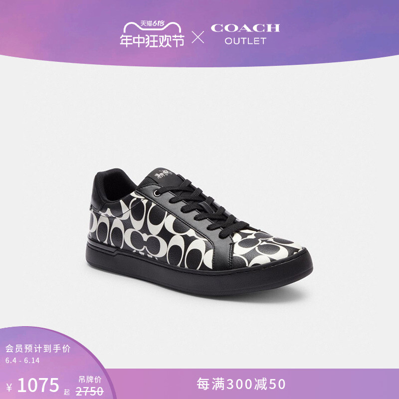 

Кеды мужские Coach Outlet Clip низкие, черный / белый