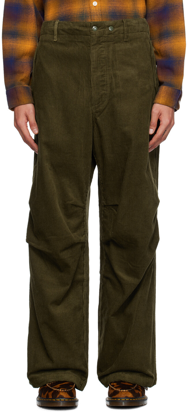 

Зеленые брюки со складками Engineered Garments, Зеленый