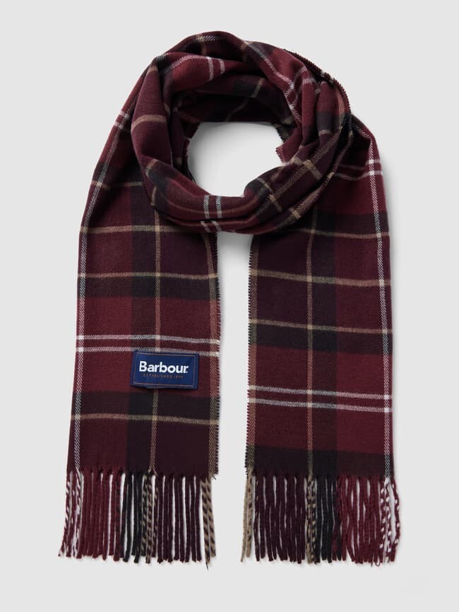 

Шарф с бахромой модель "Галингейл" Barbour, бордо
