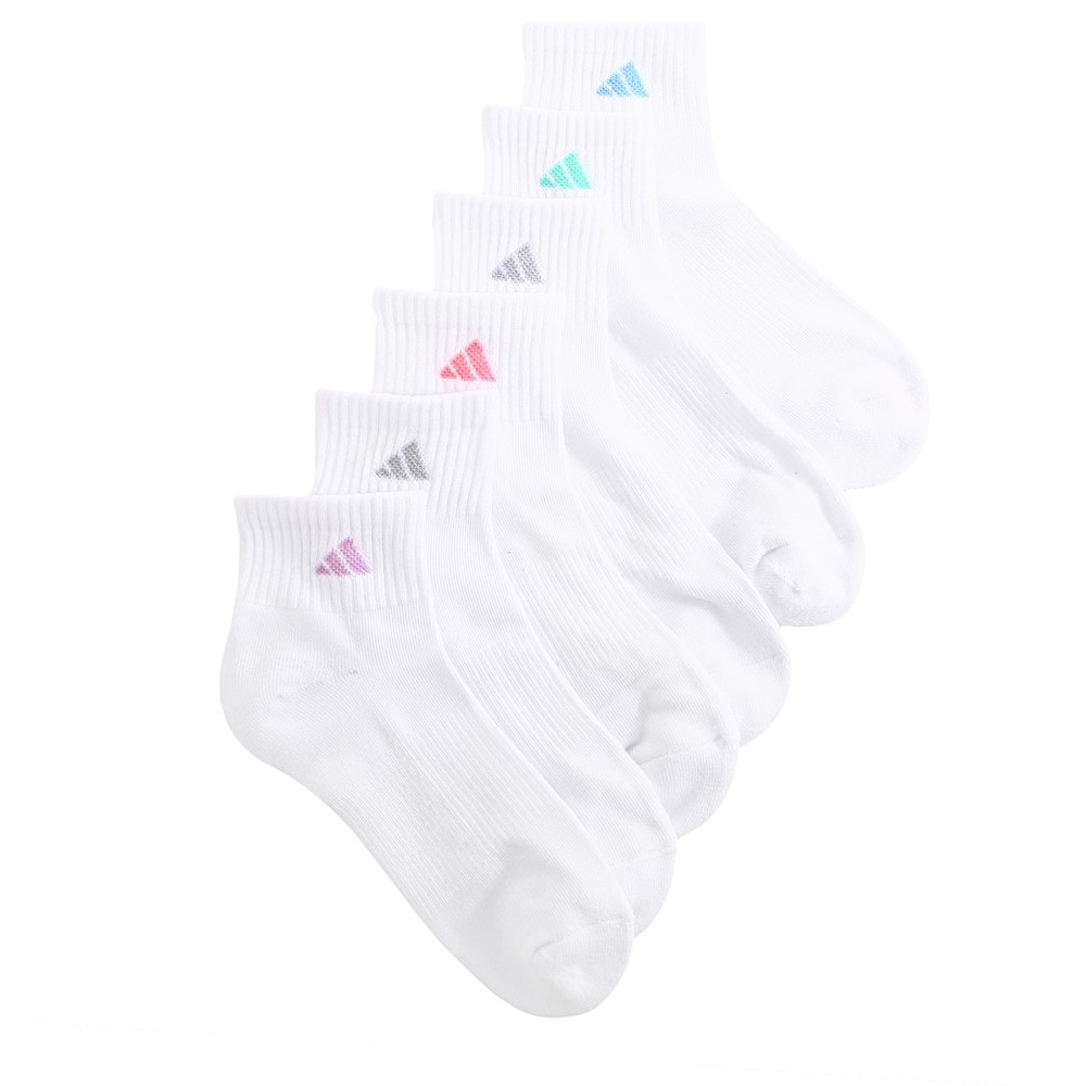 Набор из 6 женских спортивных носков с мягкой подкладкой Adidas, белый подарочный набор женских спортивных высоких носков 6 штук