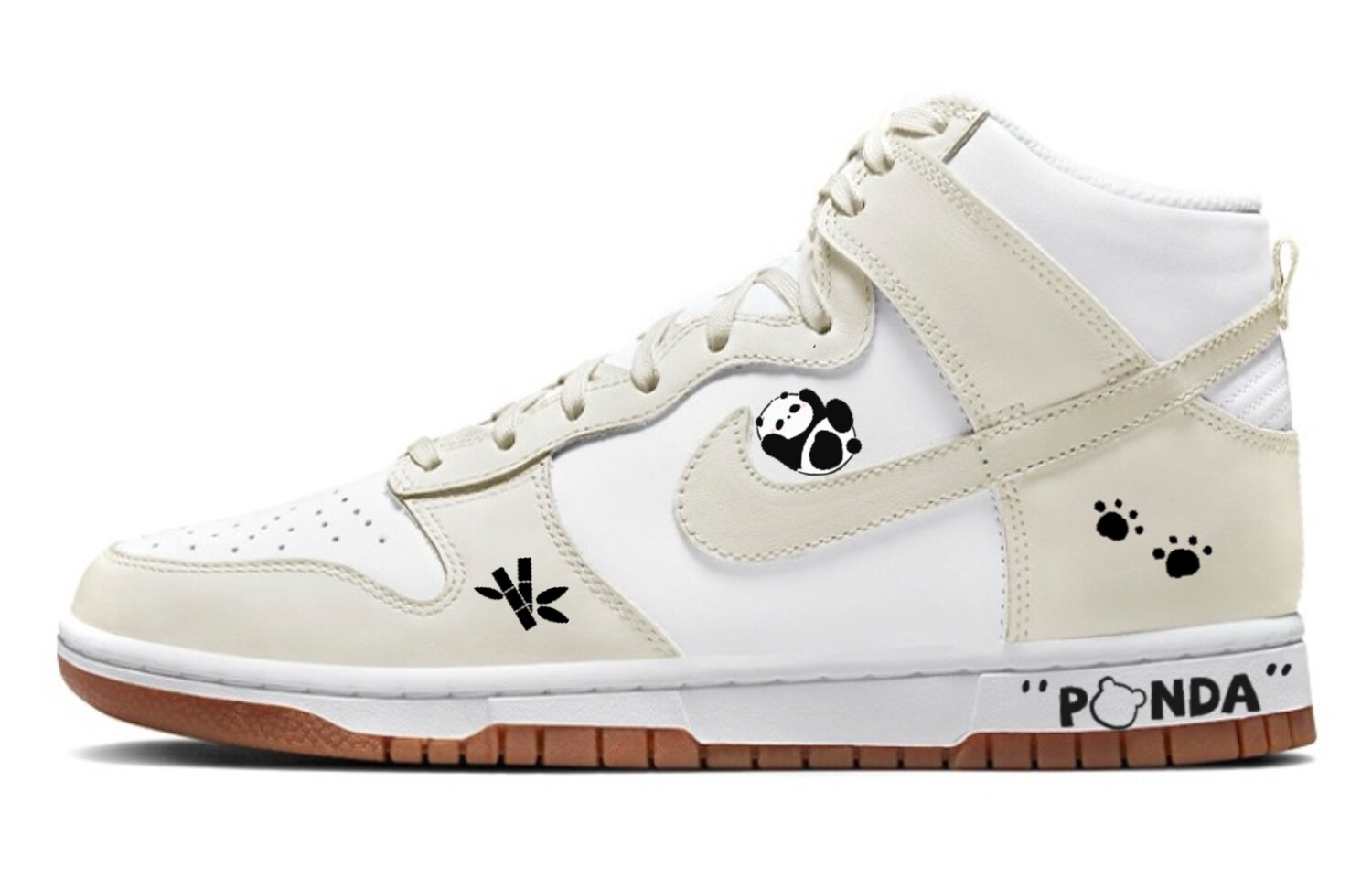 

Кроссовки для скейтбординга Dunk High женские с высоким берцем белого цвета Nike, кремовый