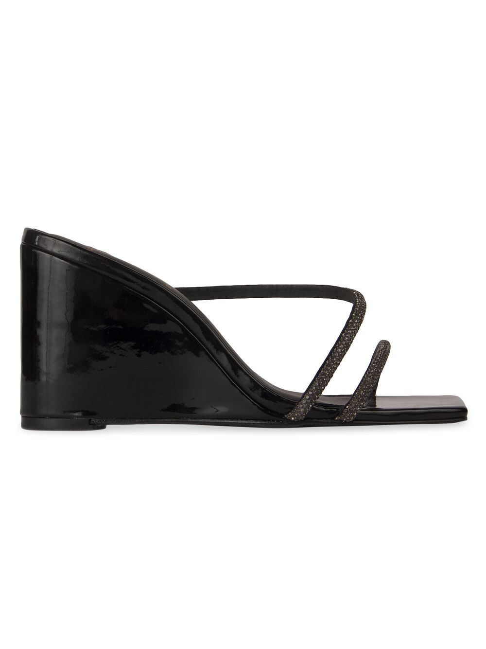 

туфли на танкетке Olivia на высоком каблуке Black Suede Studio, черный