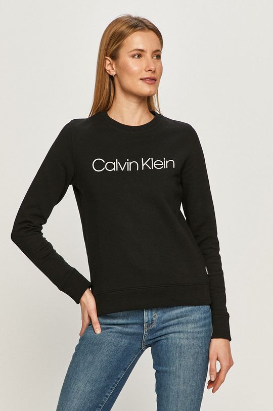 Хлопковая толстовка Calvin Klein, черный хлопковая толстовка calvin klein черный