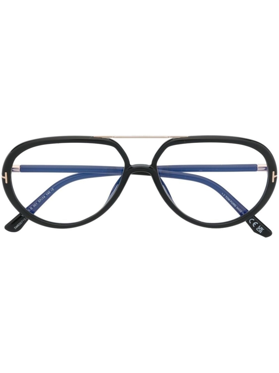 

TOM FORD Eyewear очки-пилоты с металлическим декором, черный