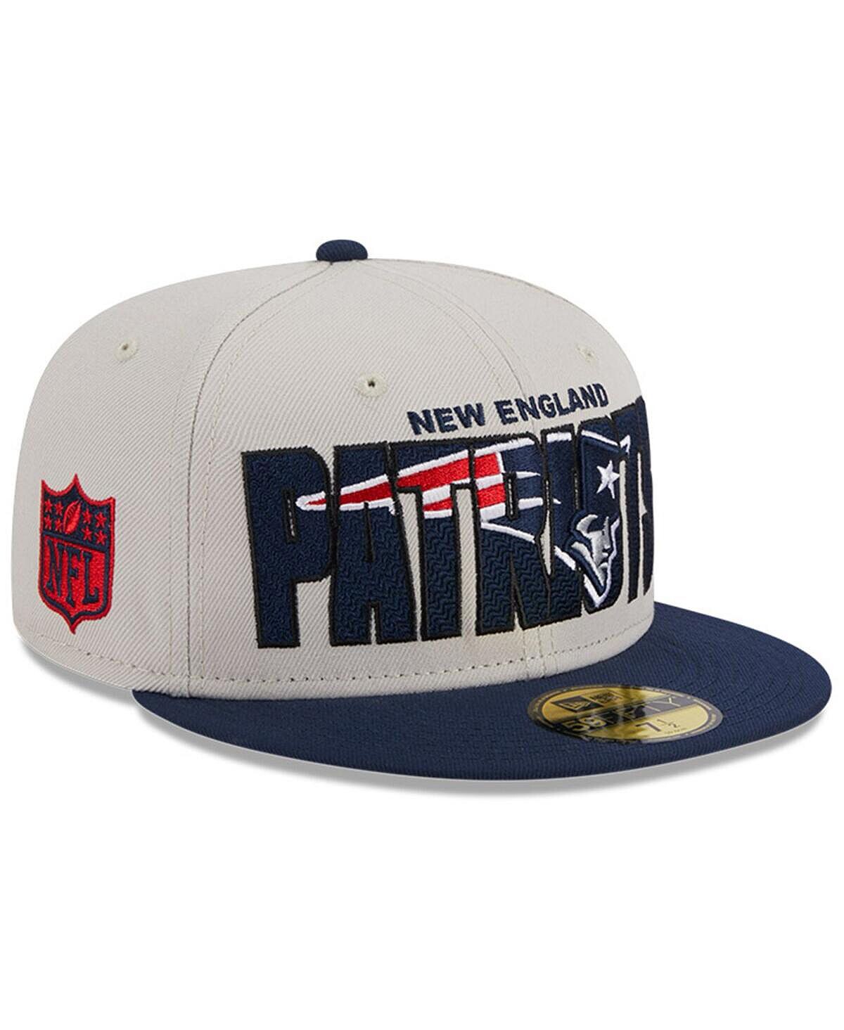 

Мужская шляпа Stone, темно-синяя, New England Patriots, драфт НФЛ 2023, на сцене 59FIFTY, облегающая шляпа New Era