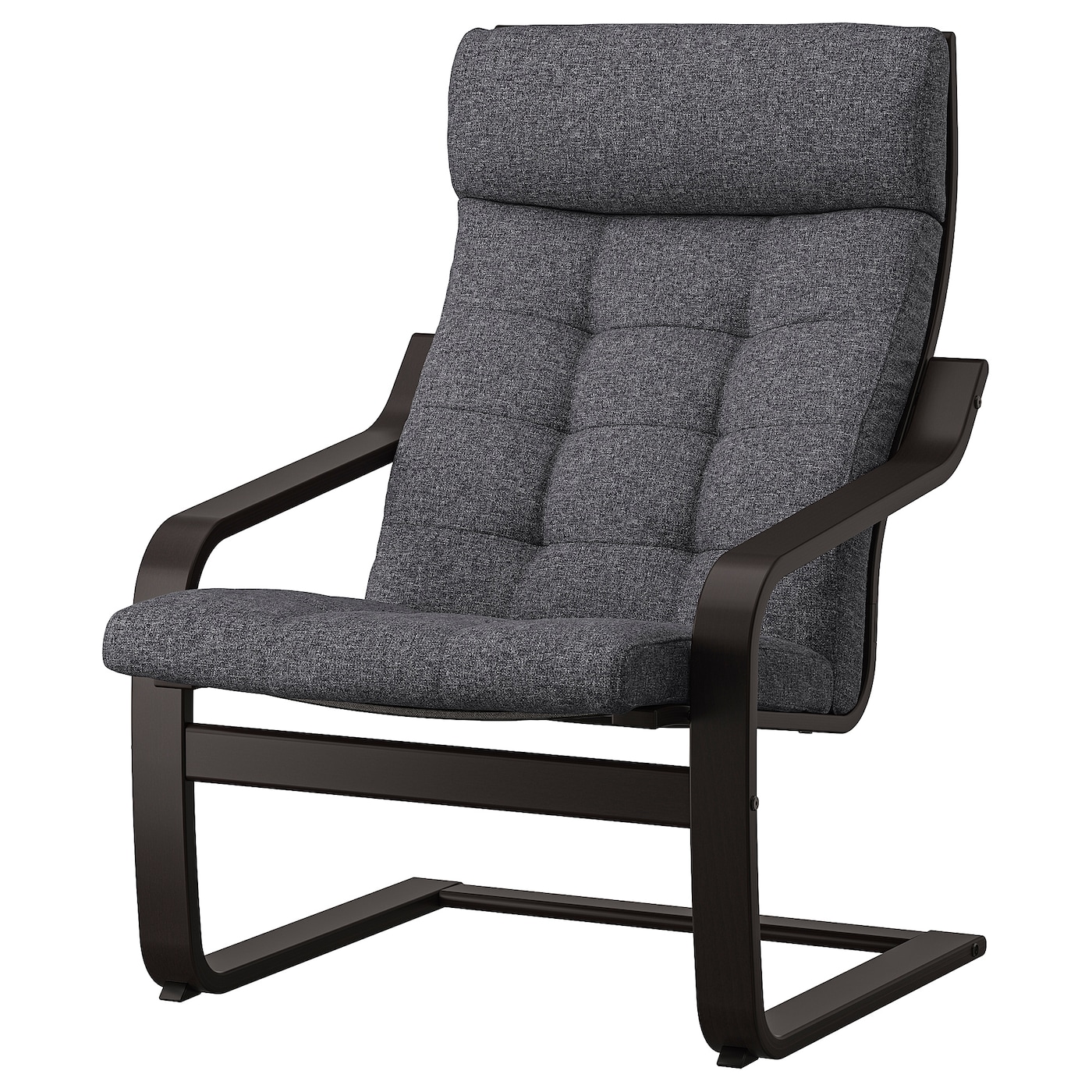 ПОЭНГ Кресло, черно-коричневый/Гуннаред темно-серый POÄNG IKEA кресло вентал арт alfa черный темно серый