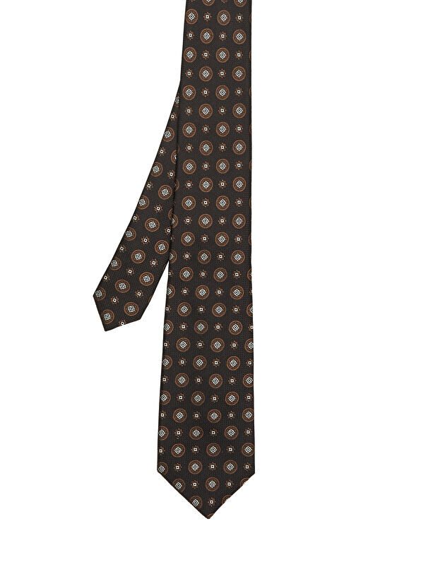 

Коричневый шелковый галстук Canali, черный