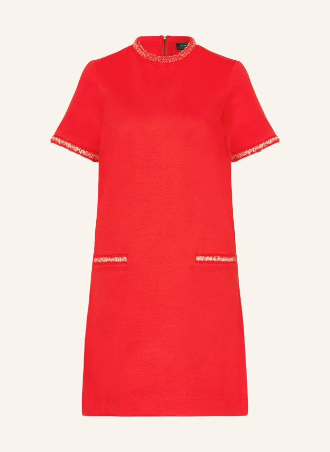 

Платье розлиа из пряжи с блестками Ted Baker, красный