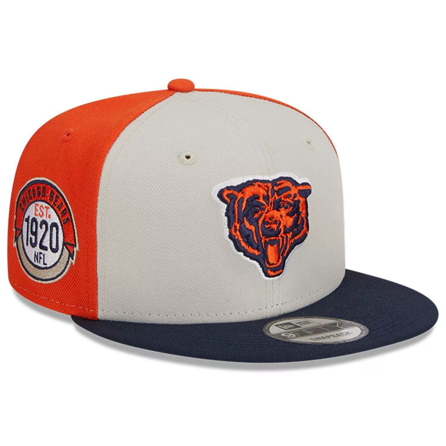 

Мужская кепка New Era кремового/темно-синего цвета Chicago Bears 2023 Sideline Historic 9FIFTY Snapback