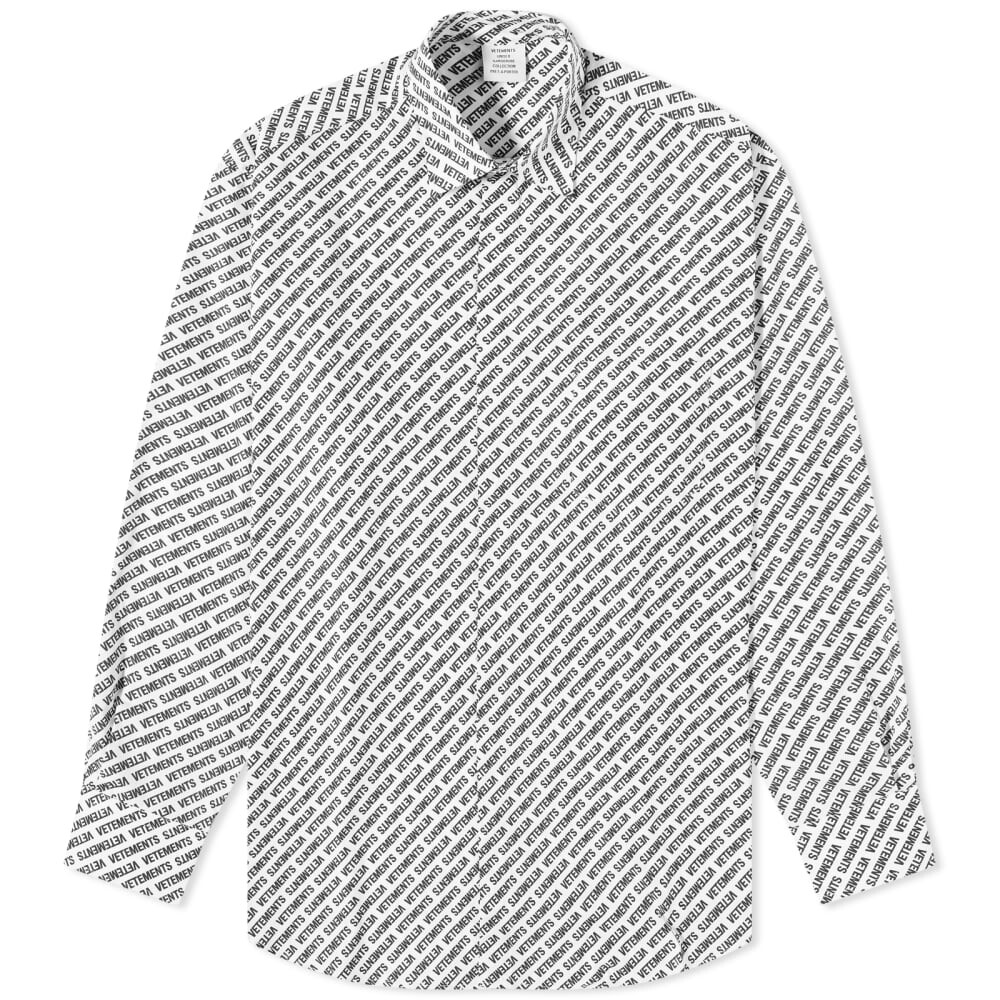 

Рубашка с двойной монограммой Vetements, белый/черный