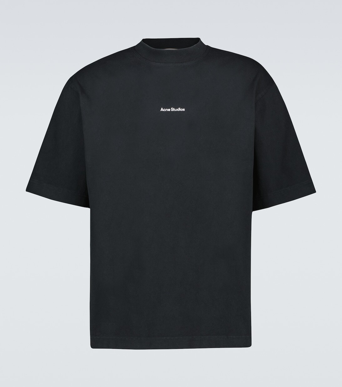 

Хлопковая футболка с короткими рукавами и логотипом Acne Studios, черный