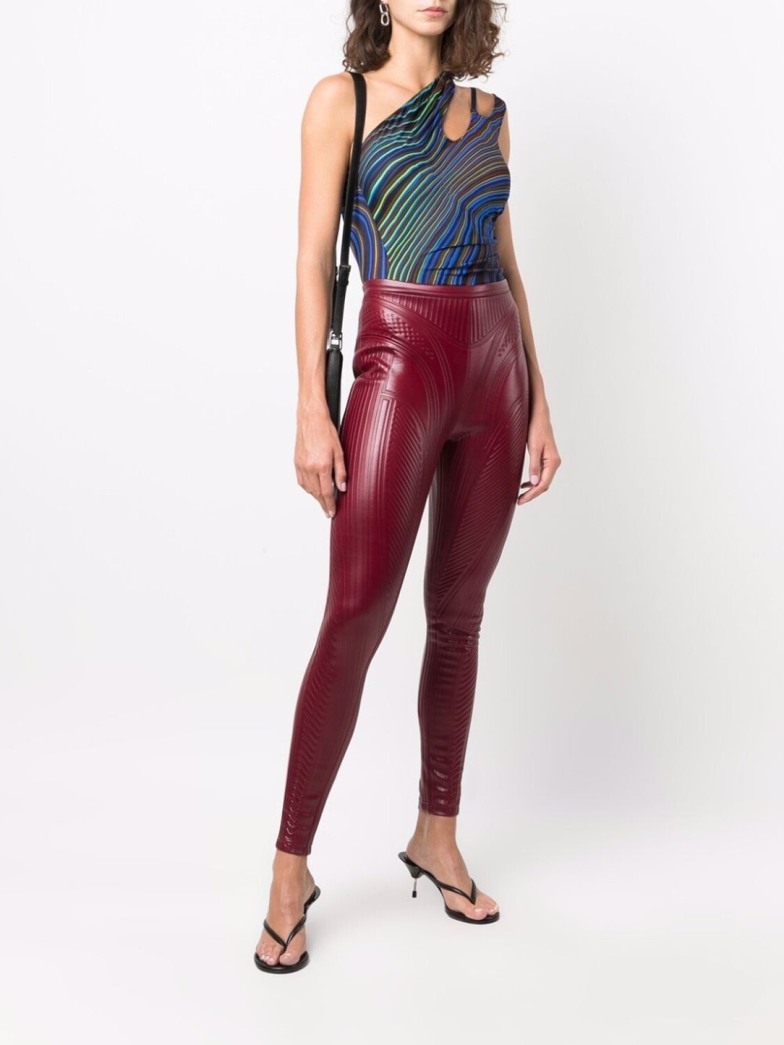 

Mugler легинсы с тиснением, красный