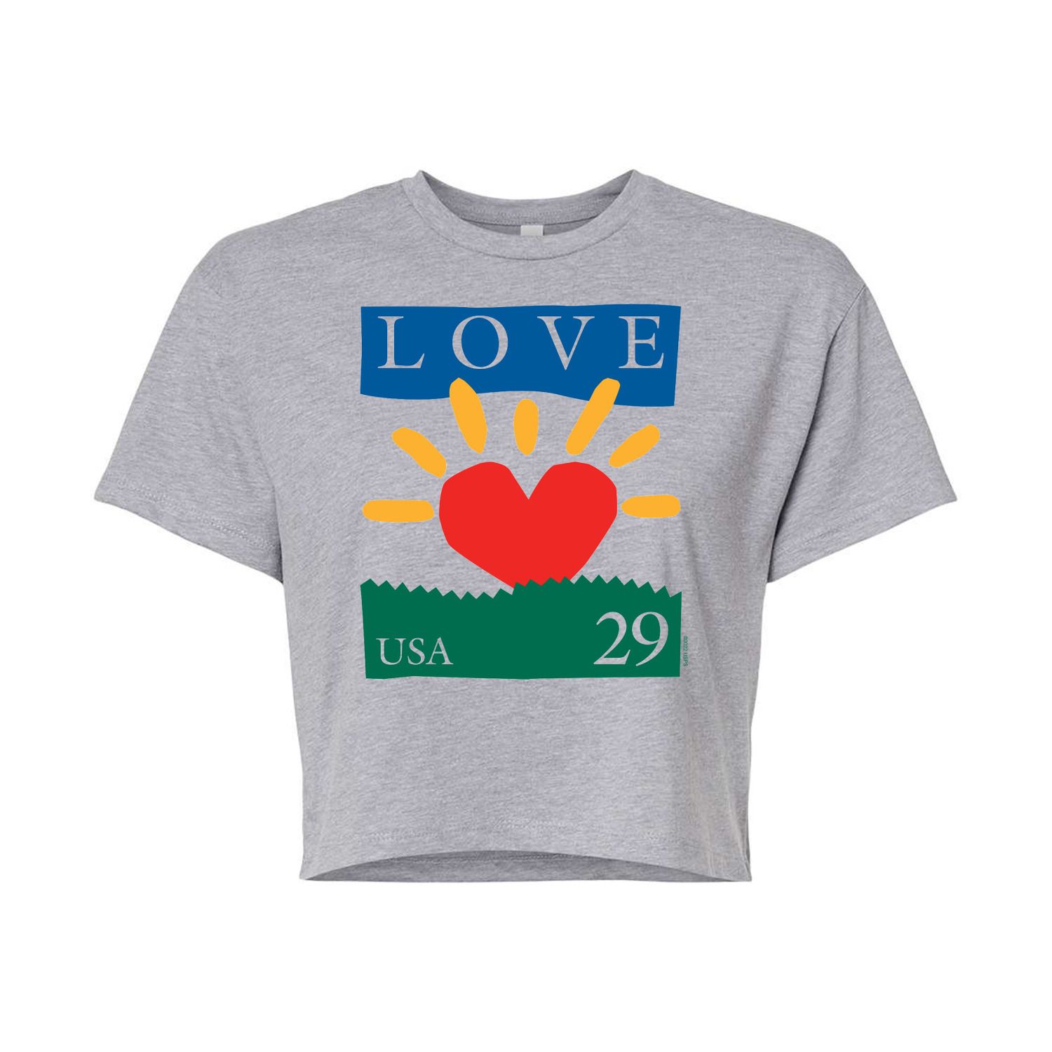 Укороченная футболка USPS Heart Love 29 для юниоров Licensed Character, серый укороченная худи usps love heart stamp для юниоров licensed character