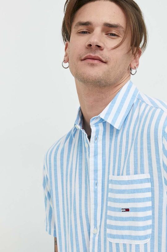

Рубашка из смесового льна Tommy Jeans, синий