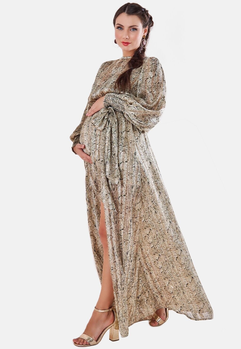 

Платье макси SNAKE Goddiva, коричневый