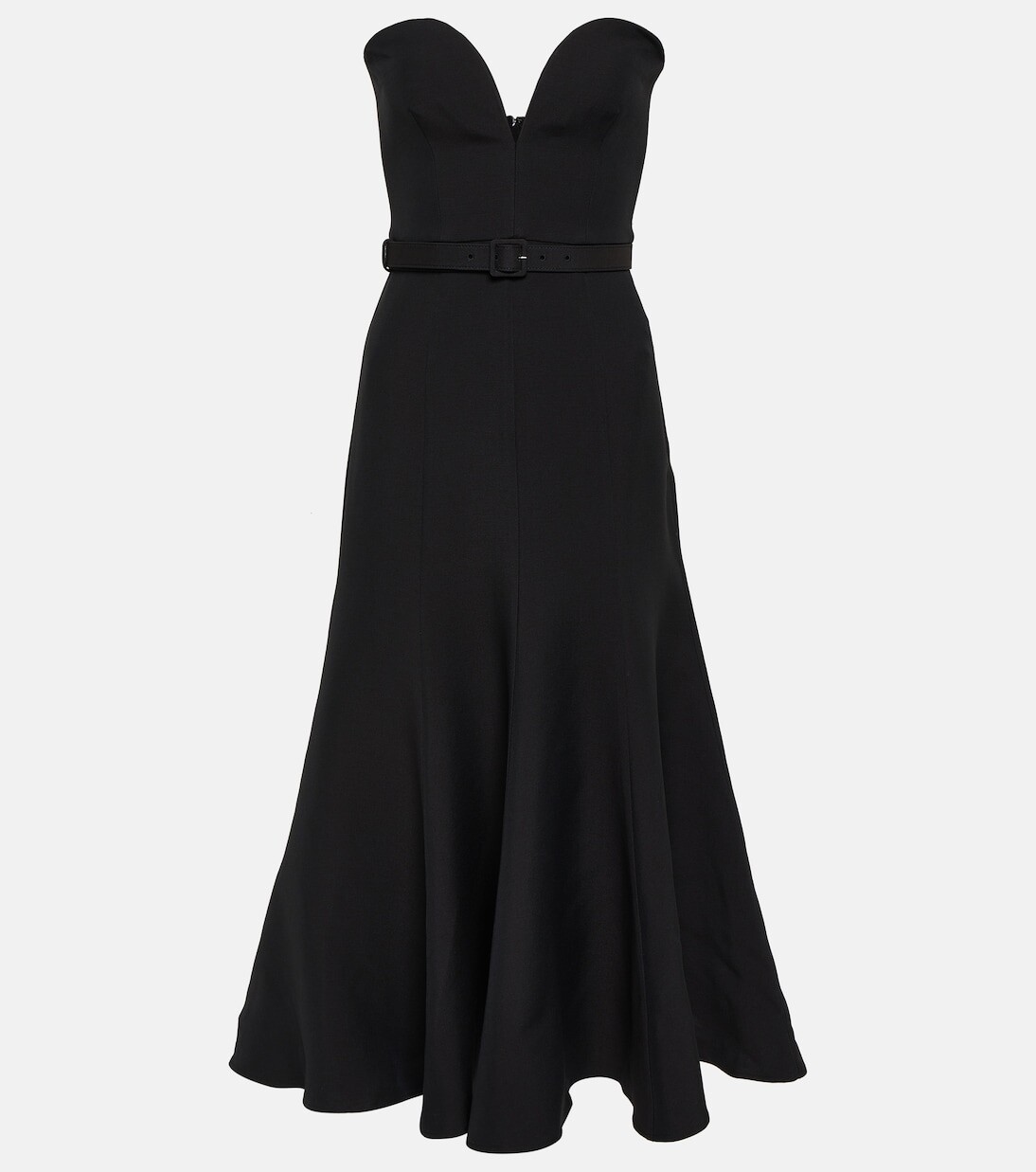 

Платье миди без бретелек из шерсти и шелка Roland Mouret, черный
