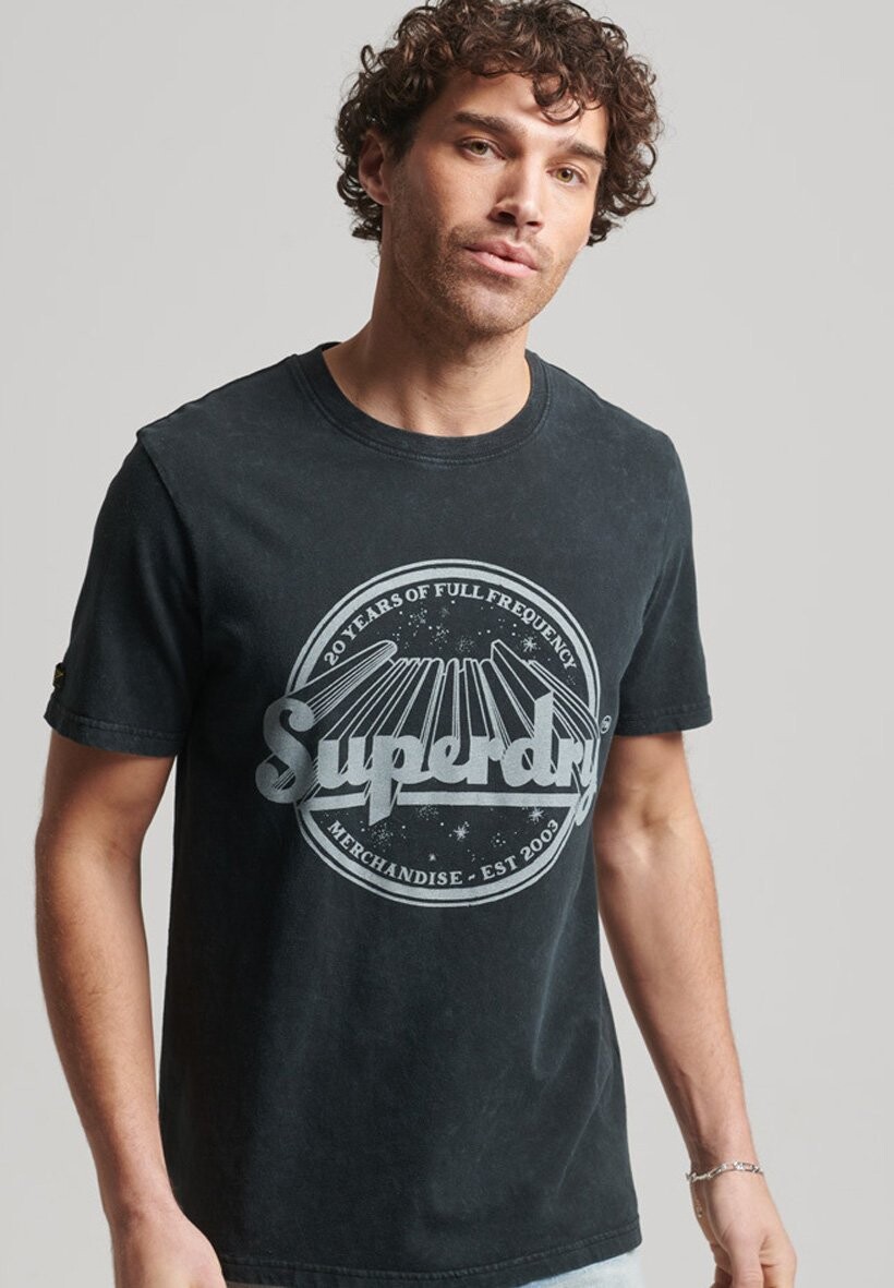 

Футболка с принтом Superdry, антрацитовый меланж