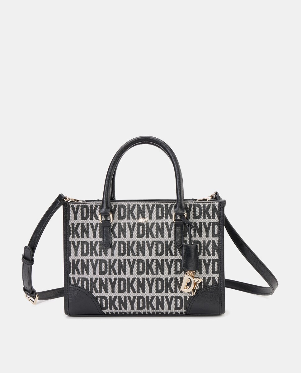 

Черная сумка-тоут Perri среднего размера со съемным ремнем через плечо DKNY, черный