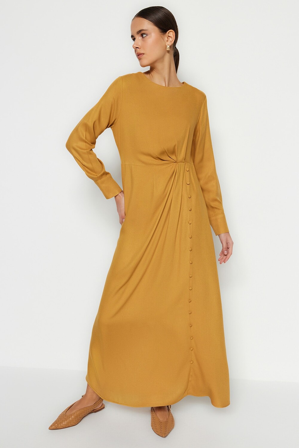

Платье - Оранжевый - А-силуэт Trendyol Modest, оранжевый
