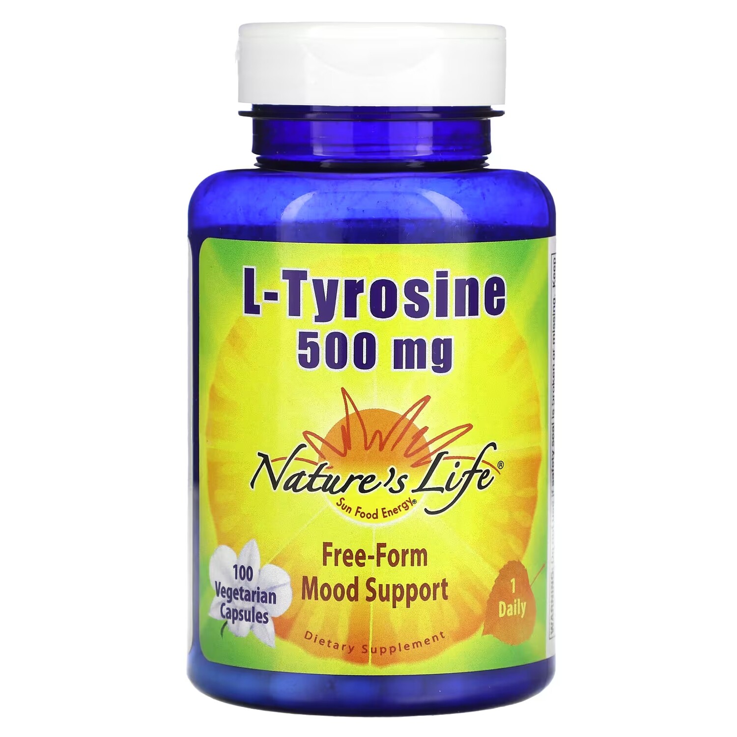 

Nature's Life L-тирозин 500 мг 100 вегетарианских капсул